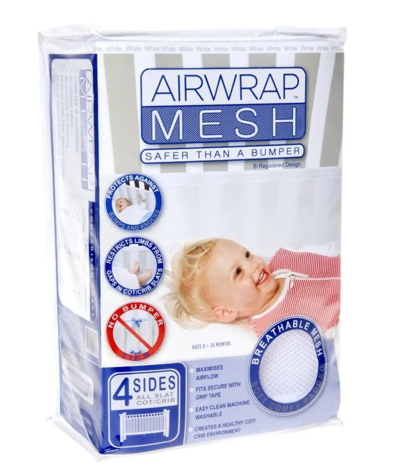 Airwrap Baby First 4-Sided Mesh Cot Liner White Online