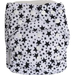 Babyco Reusable Cloth Nappies with 2 Microfibre Inserts Black Stars Fashion