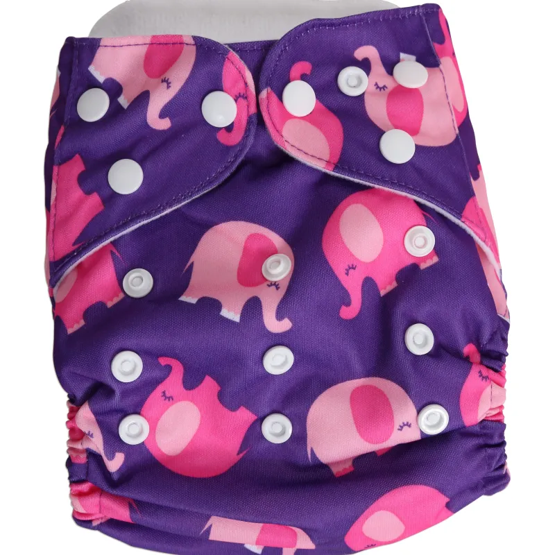 Babyco Reusable Cloth Nappy with 2 Microfibre Inserts Pink Elephant Best