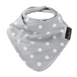 Mum 2 Mum bandana bib grey white dot Clearance