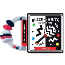 Peter Rabbit Black & White Words Rattle Book New
