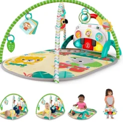 Bright Starts 4-in-1 Groovin’ Kicks Piano & Drum Kick Gym Tropical Safari Hot