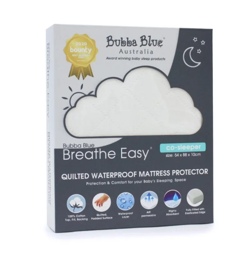 Bubba Blue Quilted Waterproof Mattress Protector Co-Sleeper Outlet