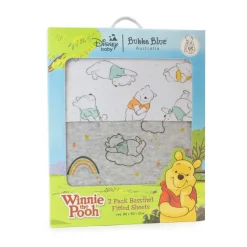 Winnie the Pooh Bubba Blue 2-Pack Jersey Bassinet Fitted Sheets Clearance