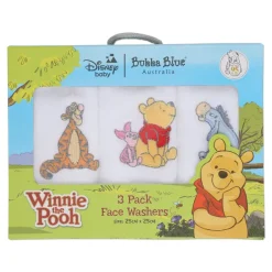 Winnie the Pooh Bubba Blue 3-Pack Face Washers Clearance