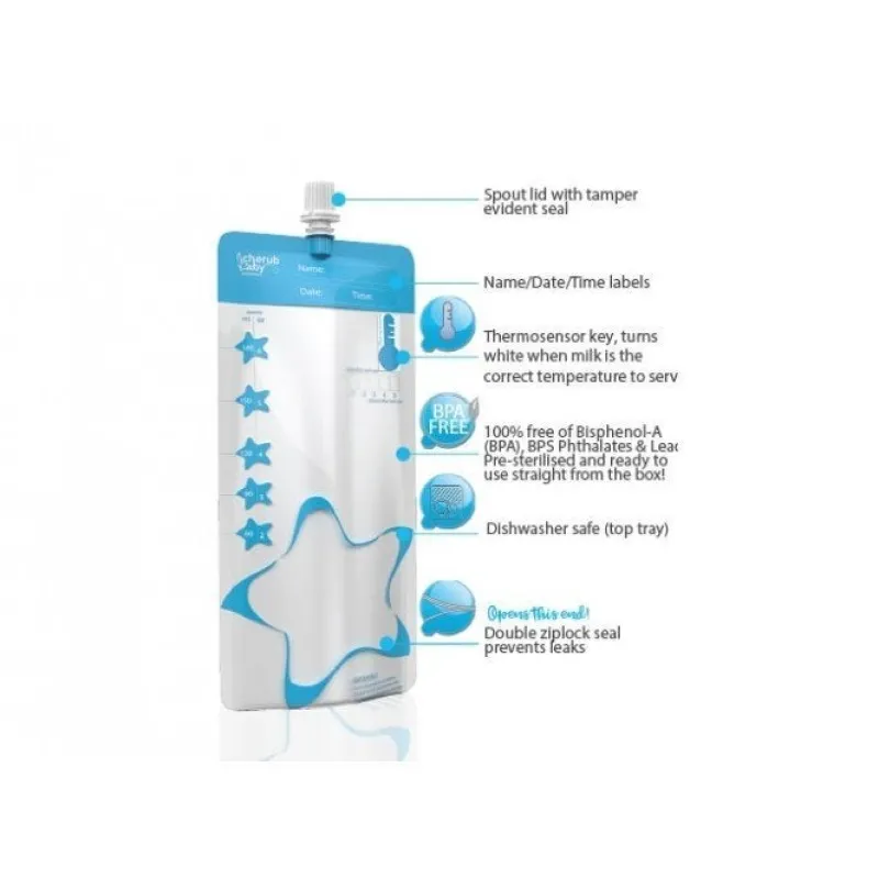 Cherub Baby ThermoSensor Re-Usable Breast Milk Bags 10-Pack Fashion