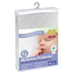 Protect A Bed Cotton Quilted Bassinet Fitted 2 pk Sale