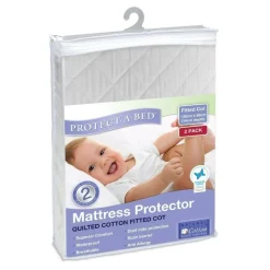 Protect A Bed Cotton Quilted Standard Cot Fitted 2pk Discount