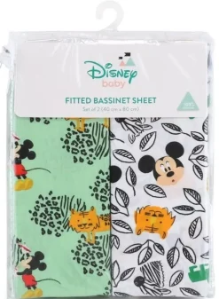 Disney Baby Disney Mickey Doodle Zoo 2-Pack Bassinet Sheets Fashion