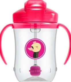 Dr Browns Baby's First Straw Cup with Handles 270ml Pink Discount