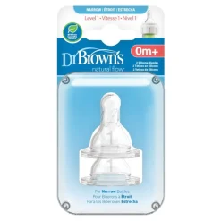 Dr Browns Dr Brown's Level 1 Narrow Neck Teat 2-Pack Fashion