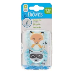 Dr Browns Dr Brown's Prevent Printed Shield Pacifier 2-Pack 0-6m Boy - Assorted Colours Discount