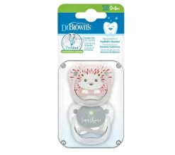 Dr Browns Dr Brown's Prevent Printed Shield Pacifier 2-Pack 0-6m Girl - Assorted Colours New