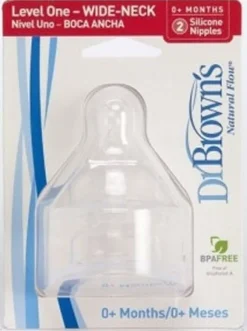 Dr Browns Dr Brown's Wide Neck Level 1 Teats 2 Pack Discount