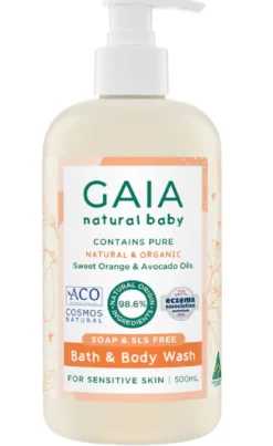 Gaia Natural Baby Bath & Body Wash 500ml New