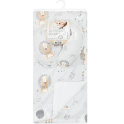 infancie Neck Roll with Mink Sherpa Blanket Grey Animal Hot