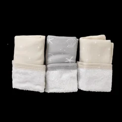 infancie 3-Pack Bamboo Face Cloths Grey/Sand Discount