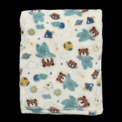 infancie Printed Flannel Blanket Space Bears New