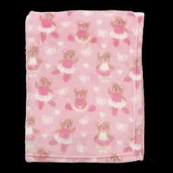infancie Printed Flannel Blanket Pink Bear Best