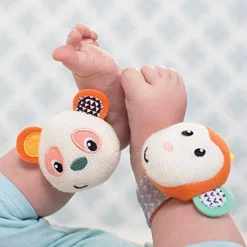 Infantino Wrist Rattles Monkey/Panda Outlet