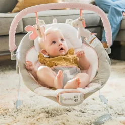 Ingenuity Flora the Unicorn Cradling Bouncer Fashion