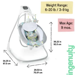 Ingenuity SimpleComfort  Cradling Swing Everston New