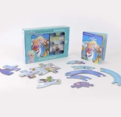 Disney Princess Little First Look & Find Frozen Book and Puzzle New