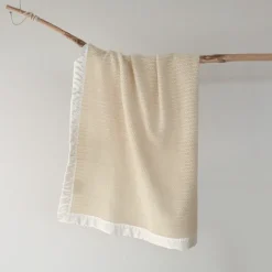 Lullaby Dreams 100% Wool Bassinet Blanket Cream Clearance