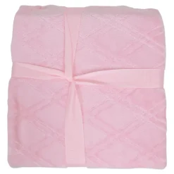 Lullaby Dreams Embossed Flannel with Sherpa Back Blanket Pink New