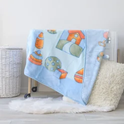 Lullaby Dreams Heavyweight Mink Cot Blanket Toys Blue Sale