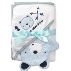 Lullaby Dreams Hooded Towel/Bath Mitt Set Blue Best