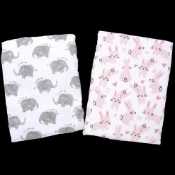 Lullaby Dreams 2-Pack Cot Fitted Sheets Cute Critters Clearance