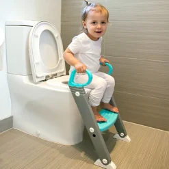 Moose Step on up Toilet Trainer Grey/Aqua Outlet