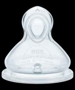 NUK First Choice+ Anti-Colic 2-Pack Silicone Teats 6-18mths Flow Control Sale