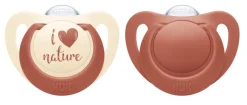 Tommee Tippee Closer To Nature NUK For Nature Silicone Soother 2-Pack 0-6m - Assorted Colours Outlet