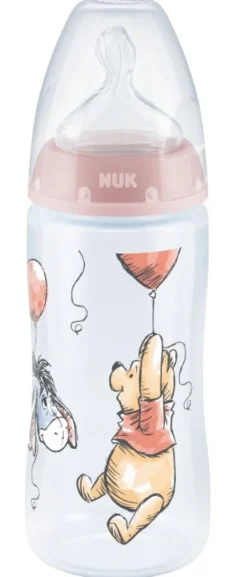 Winnie the Pooh NUK First Choice Feeding Bottle 300ml - Assorted Colours Clearance