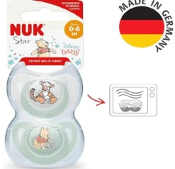 Winnie the Pooh NUK Silicone Soother 2-Pack 0-6m Fashion