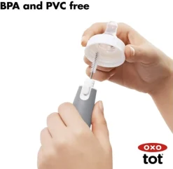 OXO Tot Bottle Brush with Detail Cleaner and Stand Gray Clearance