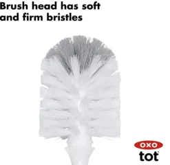 OXO Tot Bottle Brush with Detail Cleaner and Stand Gray Clearance