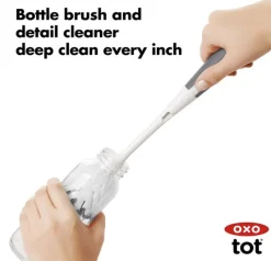 OXO Tot On-The-Go Drying Rack & Bottle Brush Gray Hot