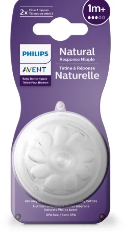 Philips Avent Natural Resp Teat 1m+ Flow 3 2-Pack Best