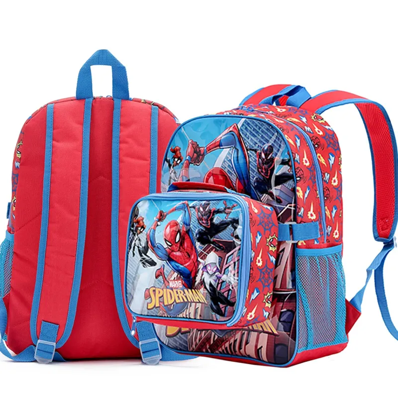 Marvel Spiderman Backpack with Cooler Lunch Bag Fashion