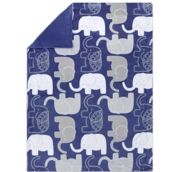 Peanutshell The Little Peanut Velour Blanket Blue Clearance