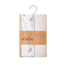 infancie t 2-Pack Baby Muslin Blanket Pink Stripe/White IT5232 Hot
