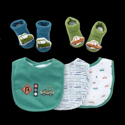 Lullaby Dreams t 3-Pack Bib & 2-Pack Socks Set Traffic New