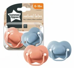 Tommee Tippee Closer To Nature Tomme Tippee Cherry Latex Soother 6-18m - Assorted Colours New