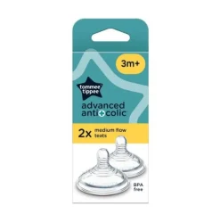 Tommee Tippee Closer To Nature Tommee Tippee Advanced Anti-Colic Medium Flow Teats 2-Pack 3m+ Online
