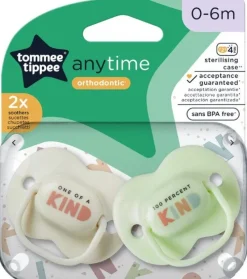 Tommee Tippee Closer To Nature Tommee Tippee Anytime Soothers 2-Pack 0-6m - Assorted Colours Outlet