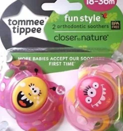 Tommee Tippee Closer To Nature Tommee Tippee Fun Style Soother 2-Pack 18-36m - Assorted Colours Discount