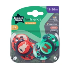 Tommee Tippee Closer To Nature Tommee Tippee Fun Style Soother 2-Pack 18-36m - Assorted Colours Discount